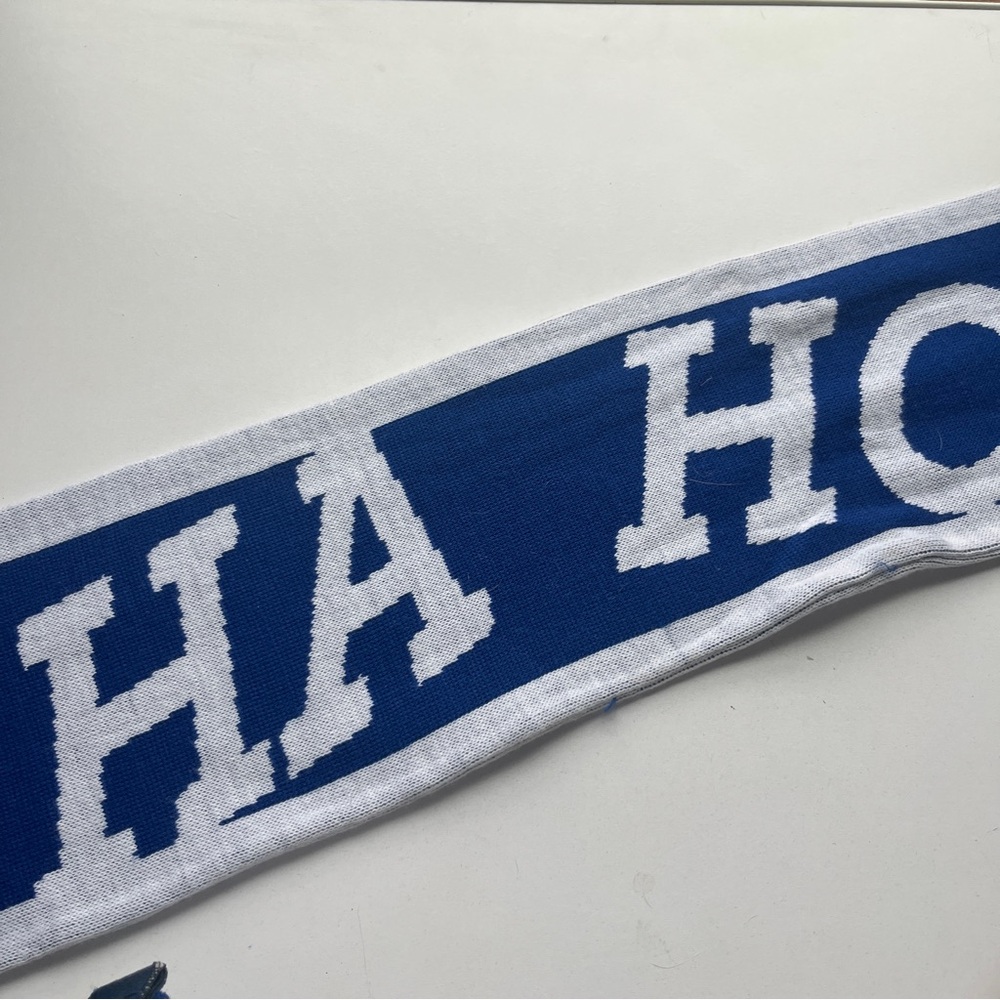 Stylish Blue and White Men's Soccer Futbol Scarf